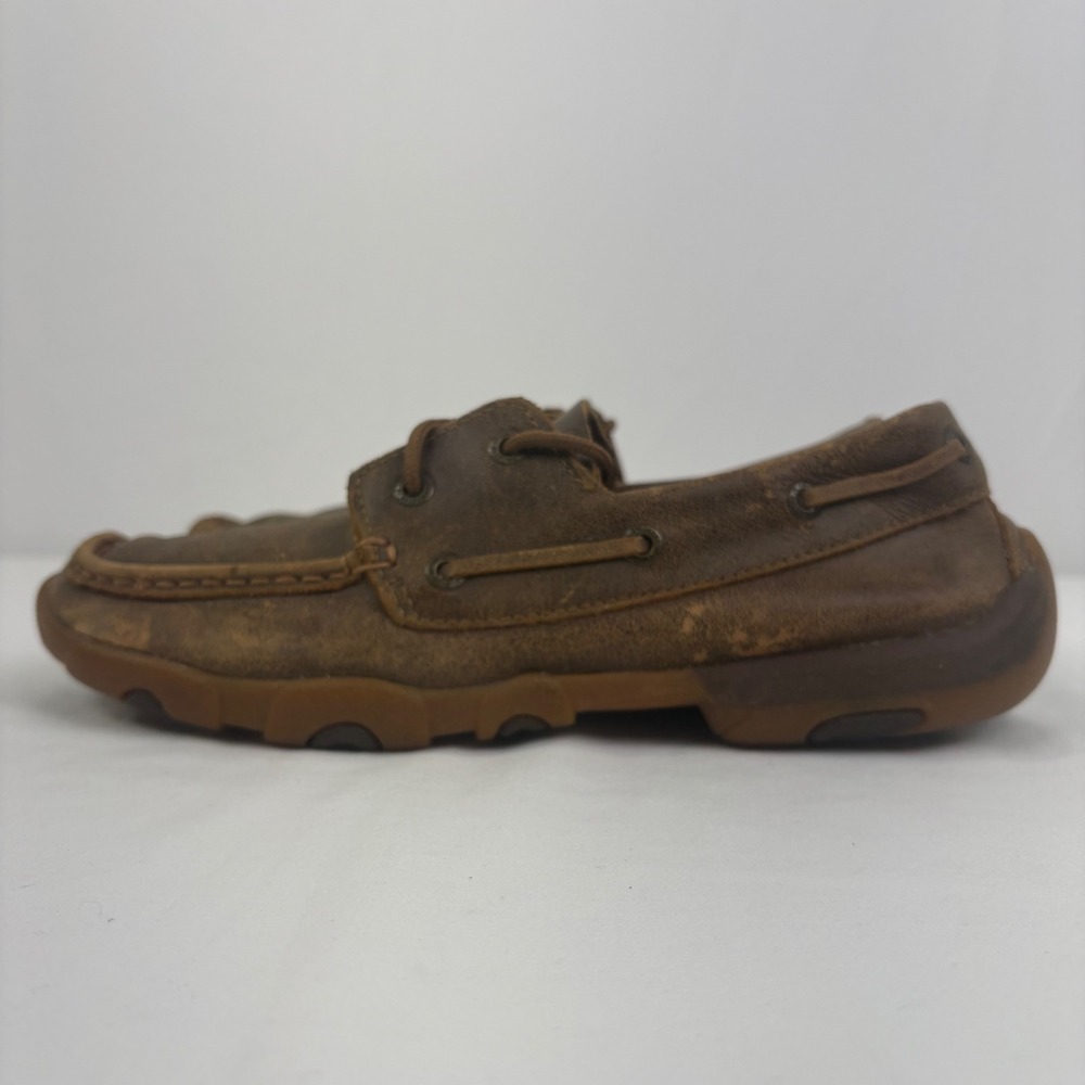 Twisted X Women's Bomber Brown Leather Driving Moc Boat‎ Shoes WDM0003 Size 8.5